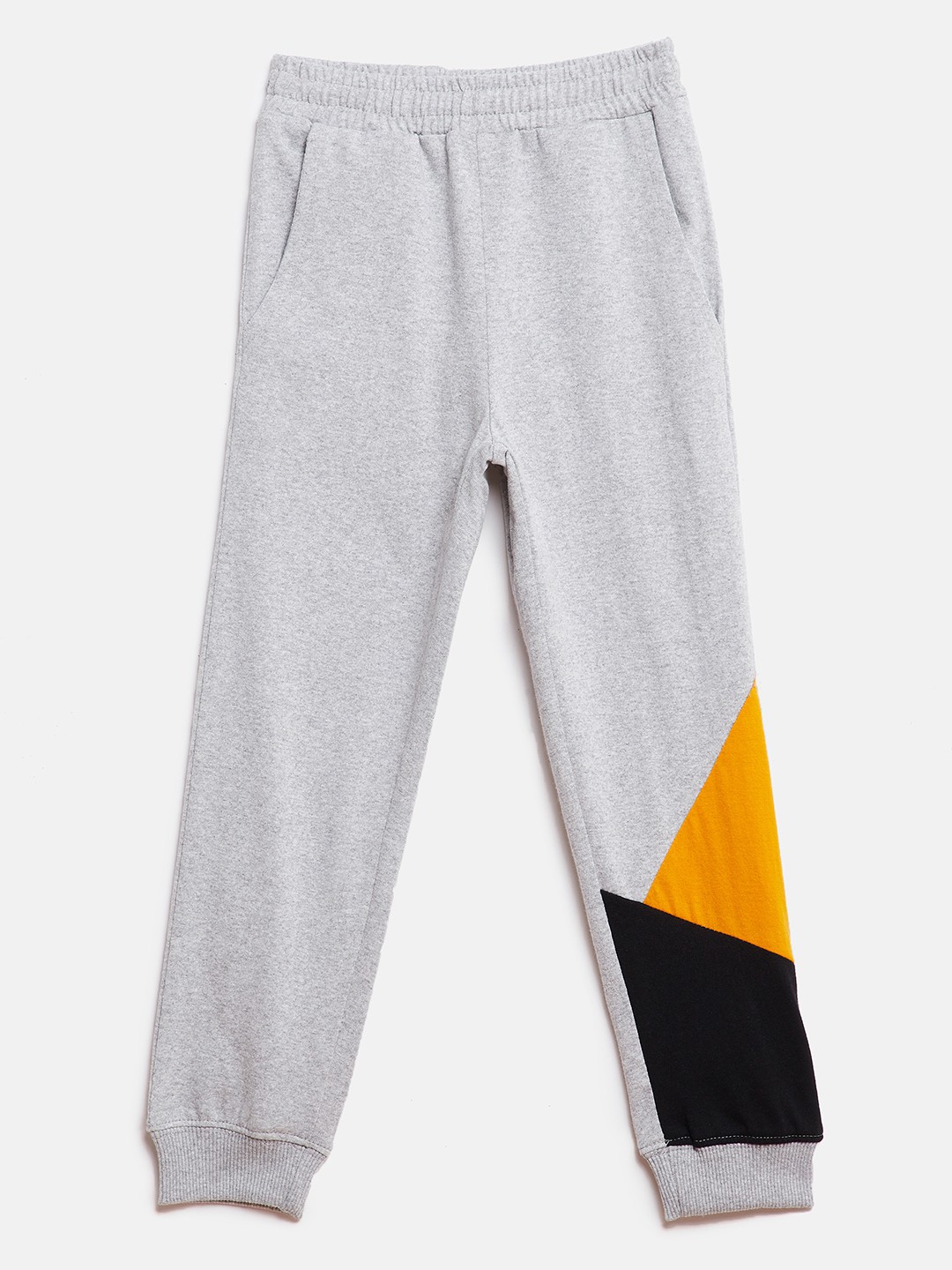 GREY YELLOW BLACK DESIGN T- SHIRT AND PANT COMBO SET