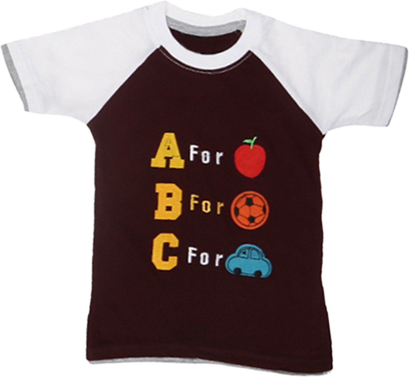 A,B,C PRINT ROUND NECK SLEVELESS T-SHIRT(PACK OF 5)